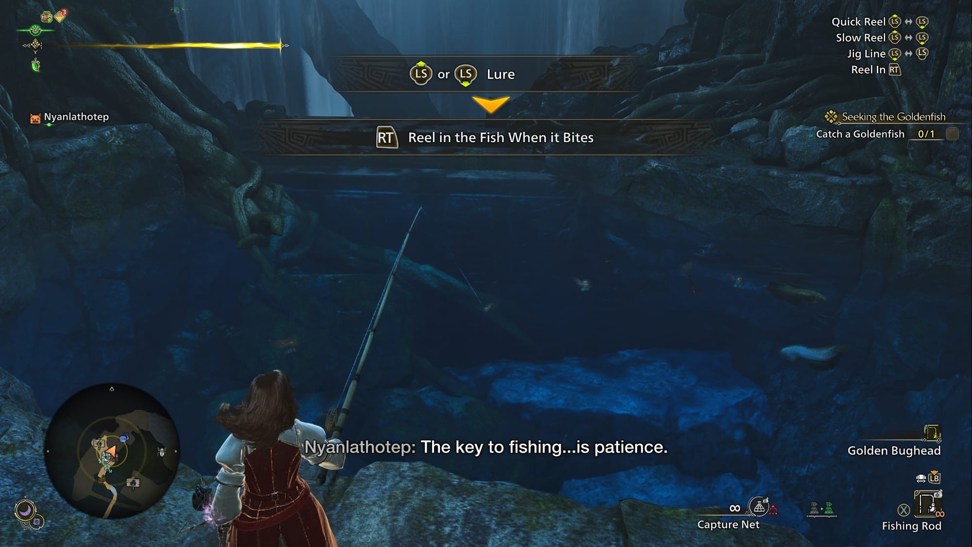 Fishing in Monster Hunter Wilds.