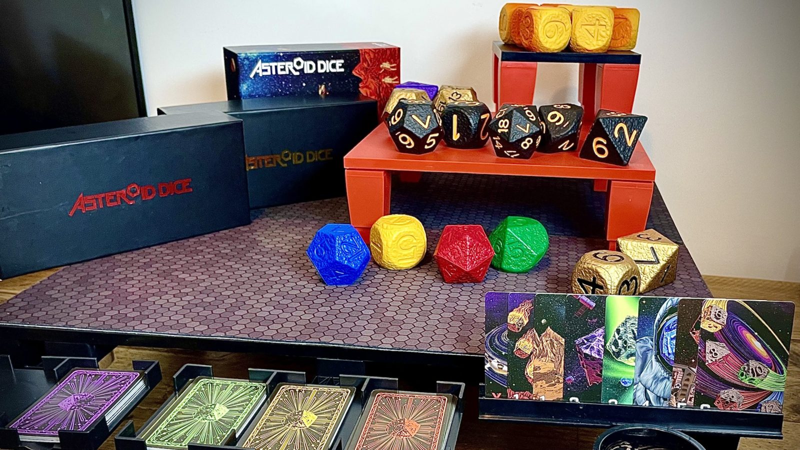 Stunning dice and cards on an AdapTableTop