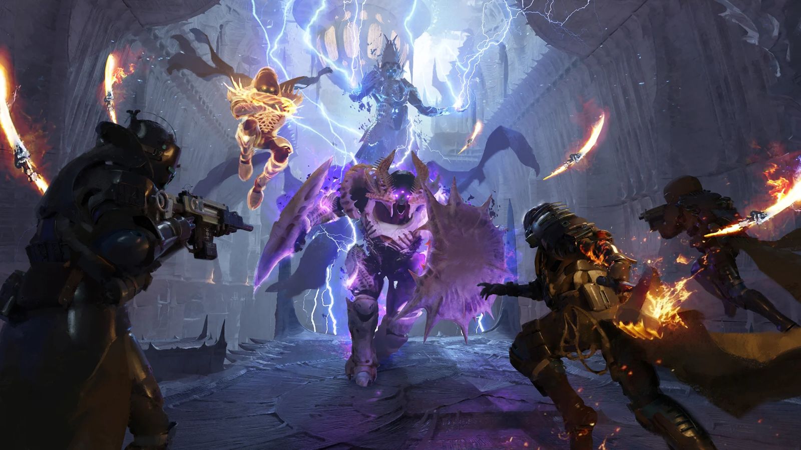 Legendary Campaign screen, depicting Guardians fighting Hive Light bearers