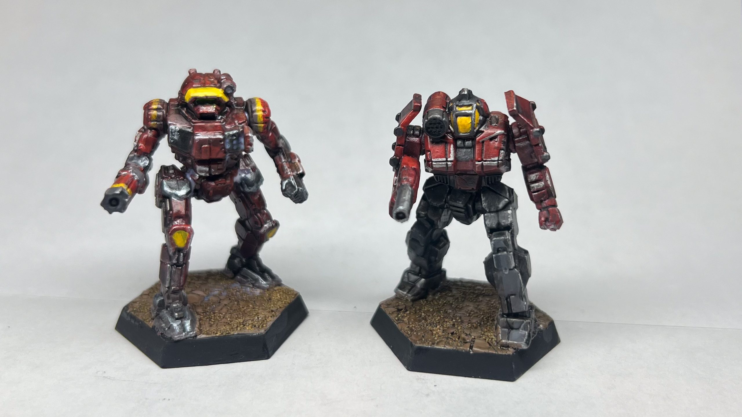 Two battletech models, fully painted