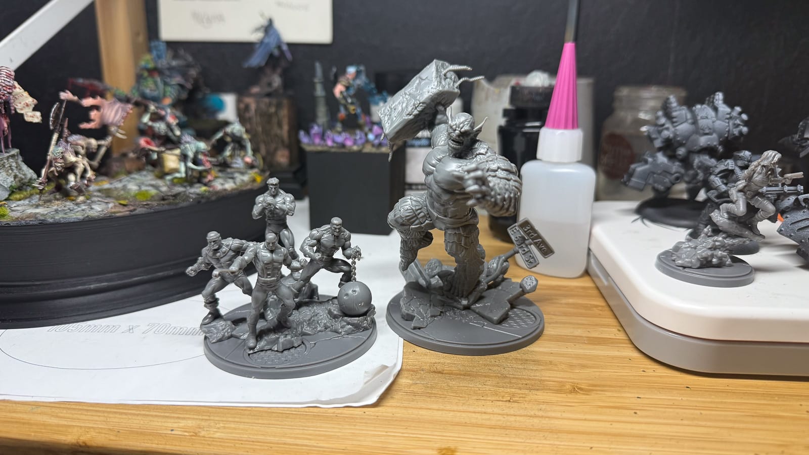 A photo of completed marvel crisis protocol abomination miniatures 