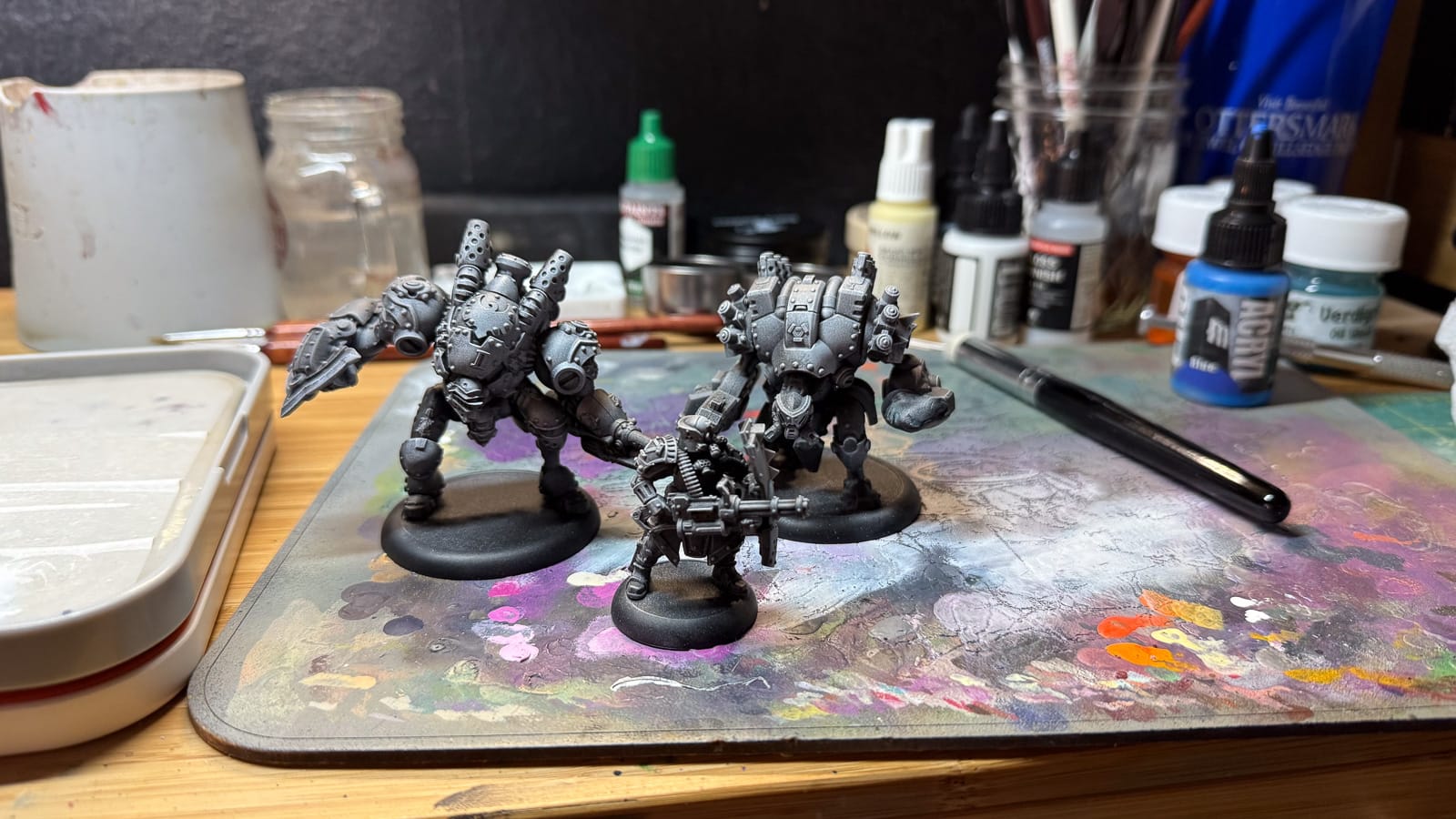 A photo of 3 Warmachine models