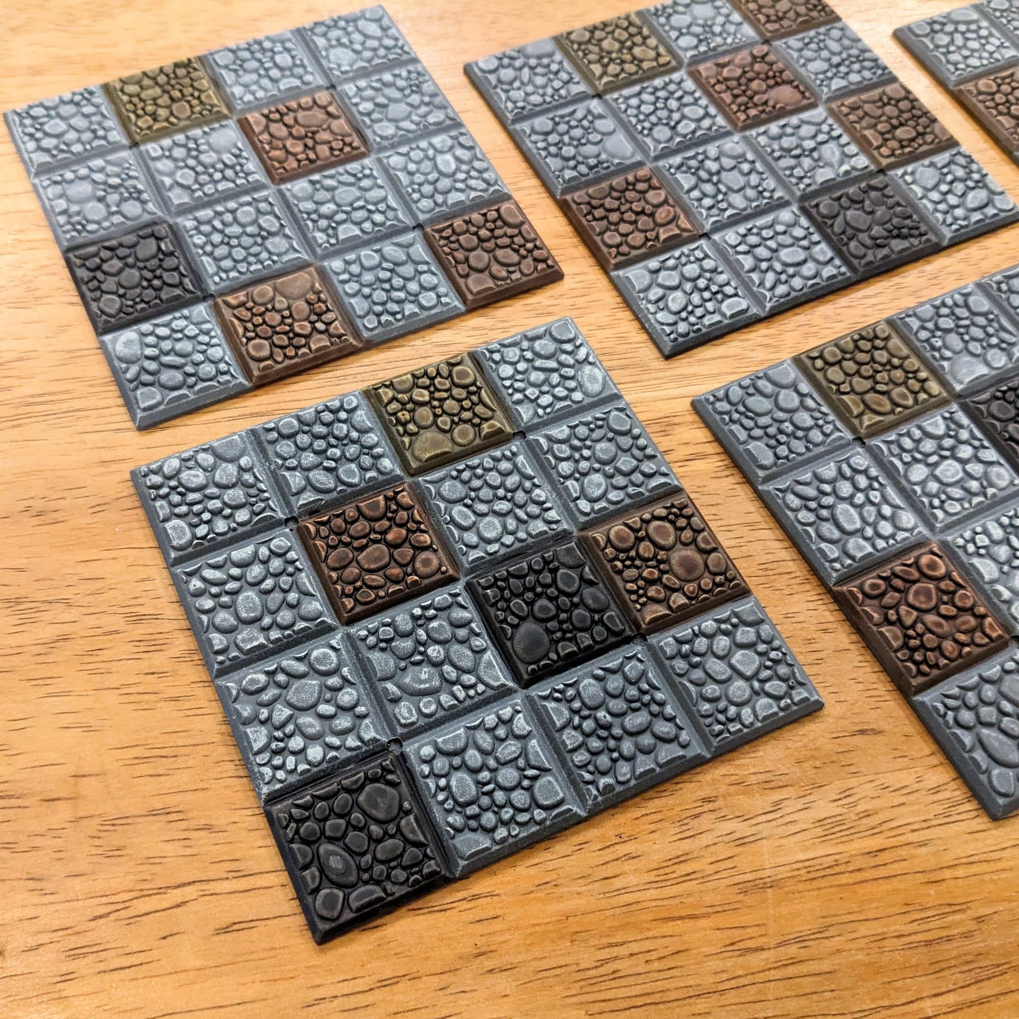 Replay Workshop Atlas Games Recycled Plastic Terrain Tiles Cobblestone Painted