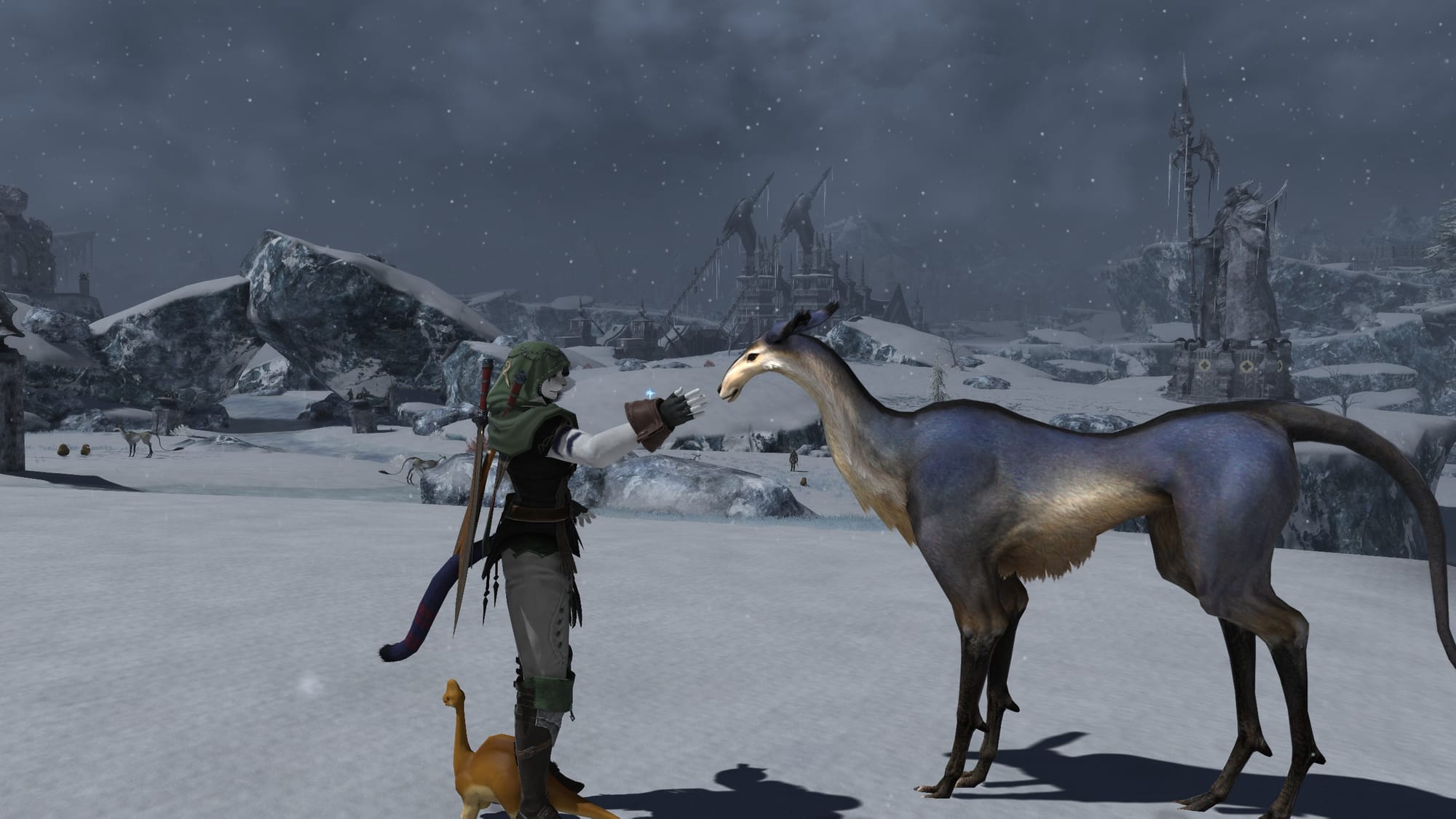 A player petting the bugged enemy, Lv 1