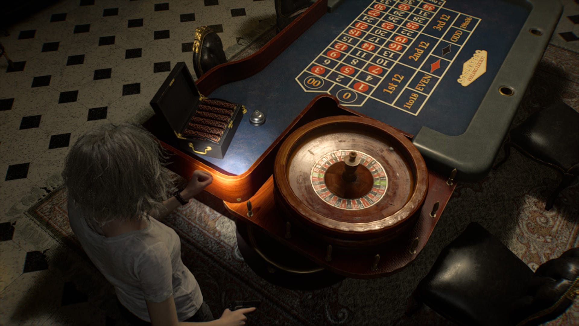 Grace plays roulette.