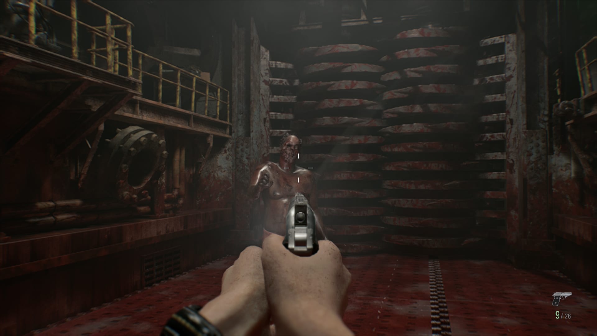 Grace fights of a zombie.