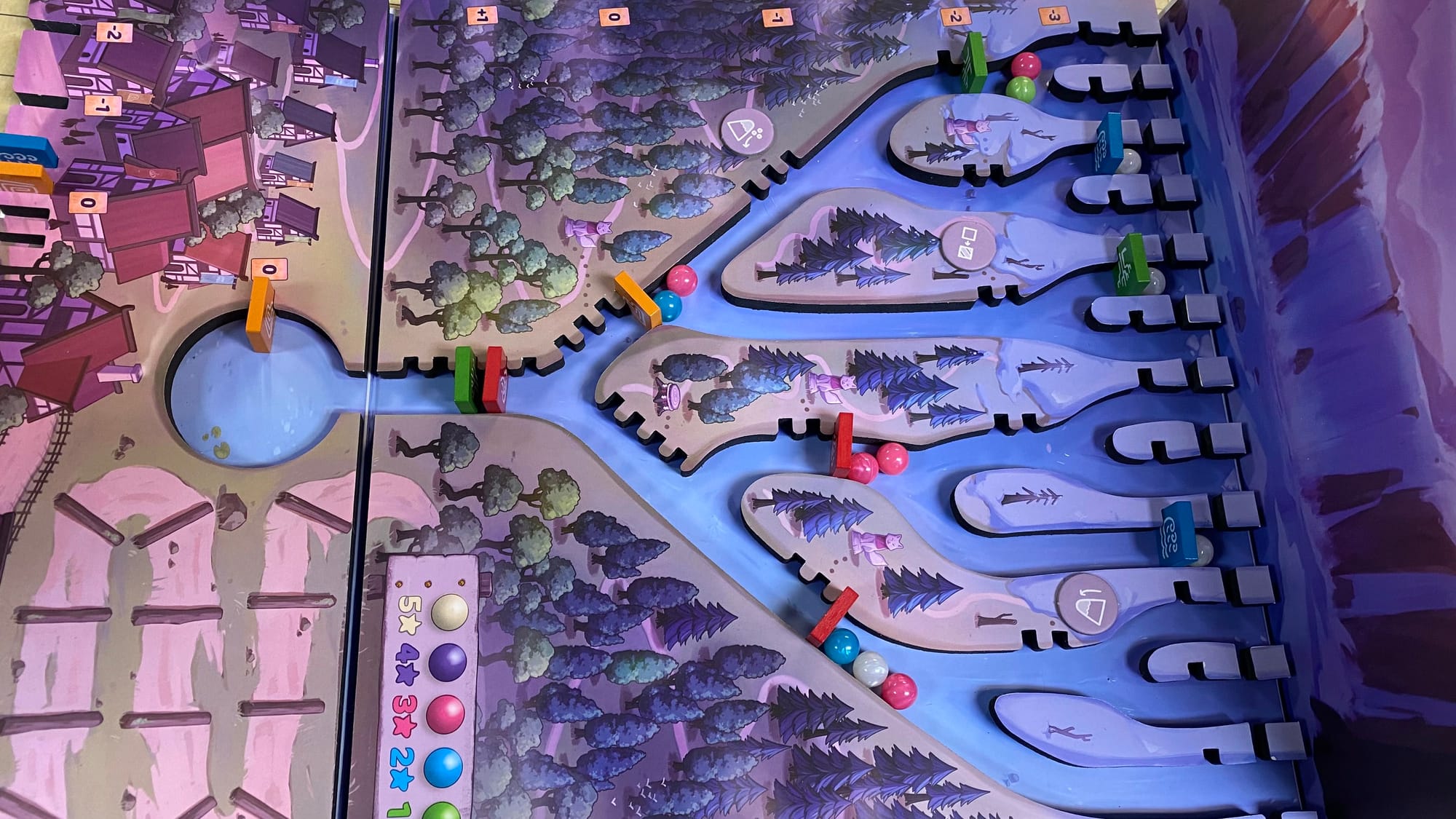 A top-down view of the board during gameplay