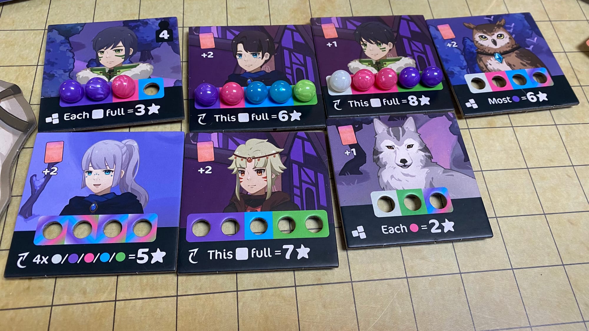 Several Villager tiles depicting near-identical anime-style characters, plus some animals