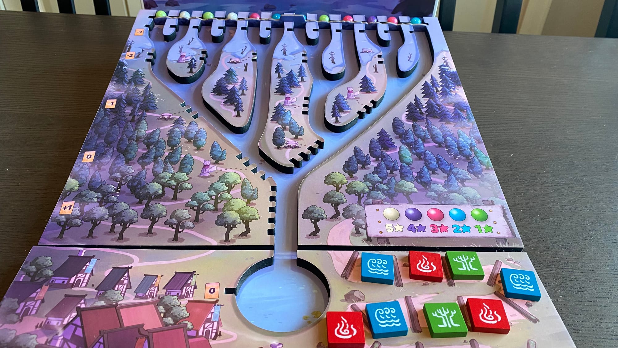 The game board right after setup, before anyone's taken a turn