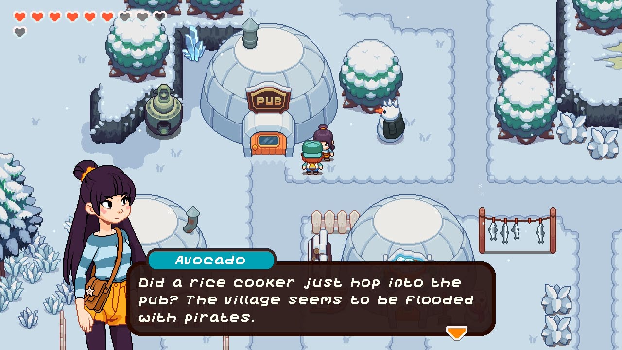 Speaking with Avocado in Under the Island. 