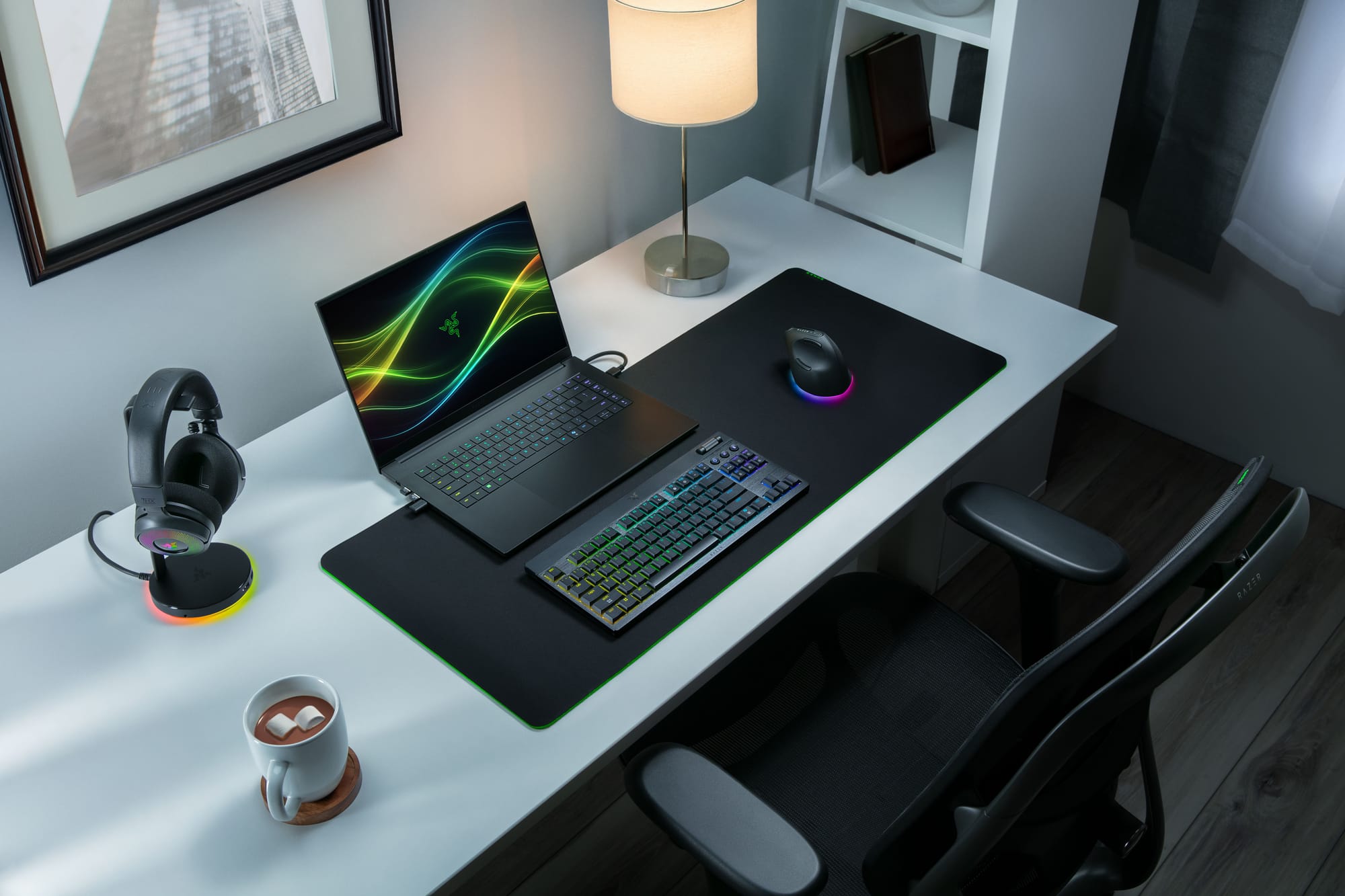 The Razer Blade 16 on a desk.