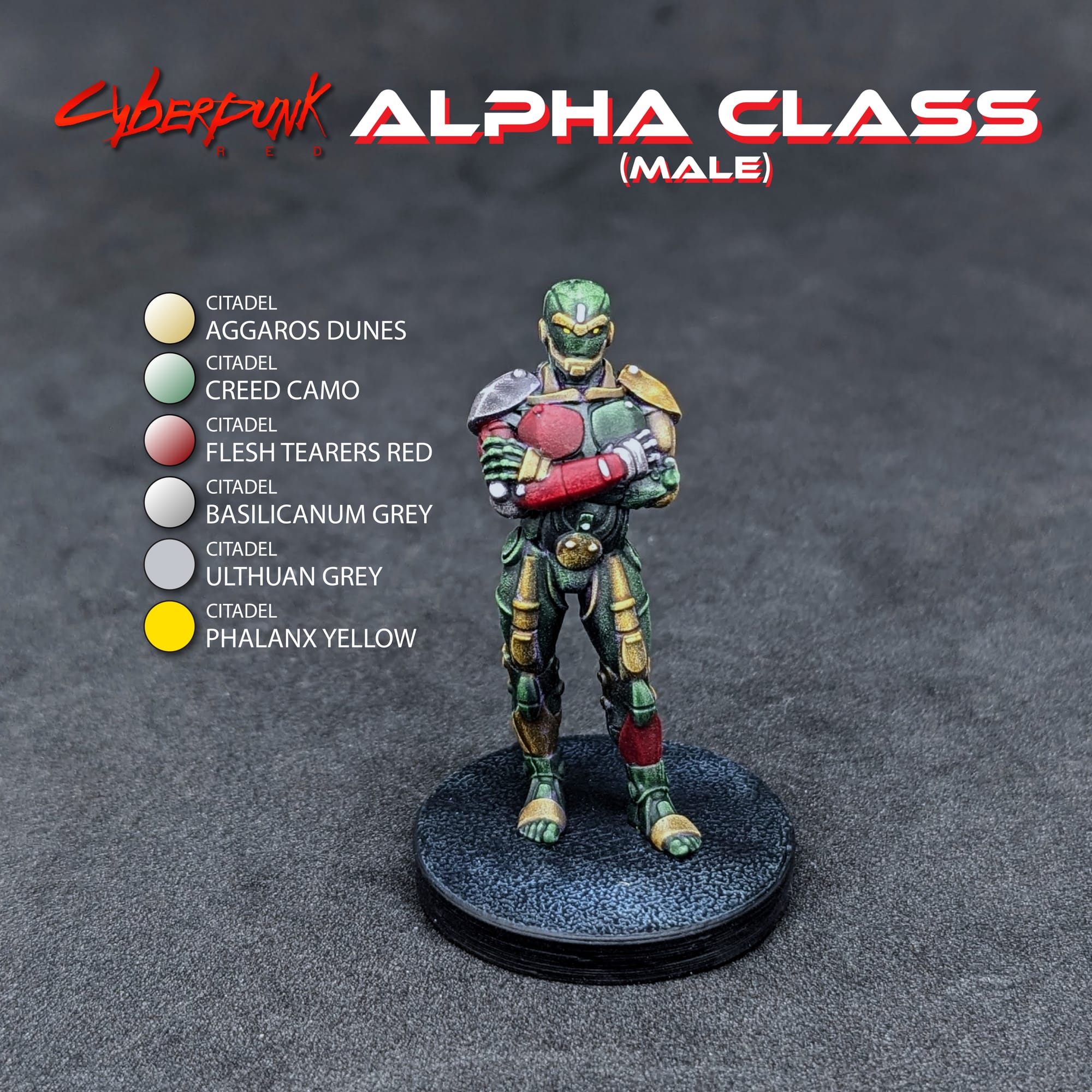 Learn to Paint Guide Alpha Class Male for Cyberpunk Red Combat Zone