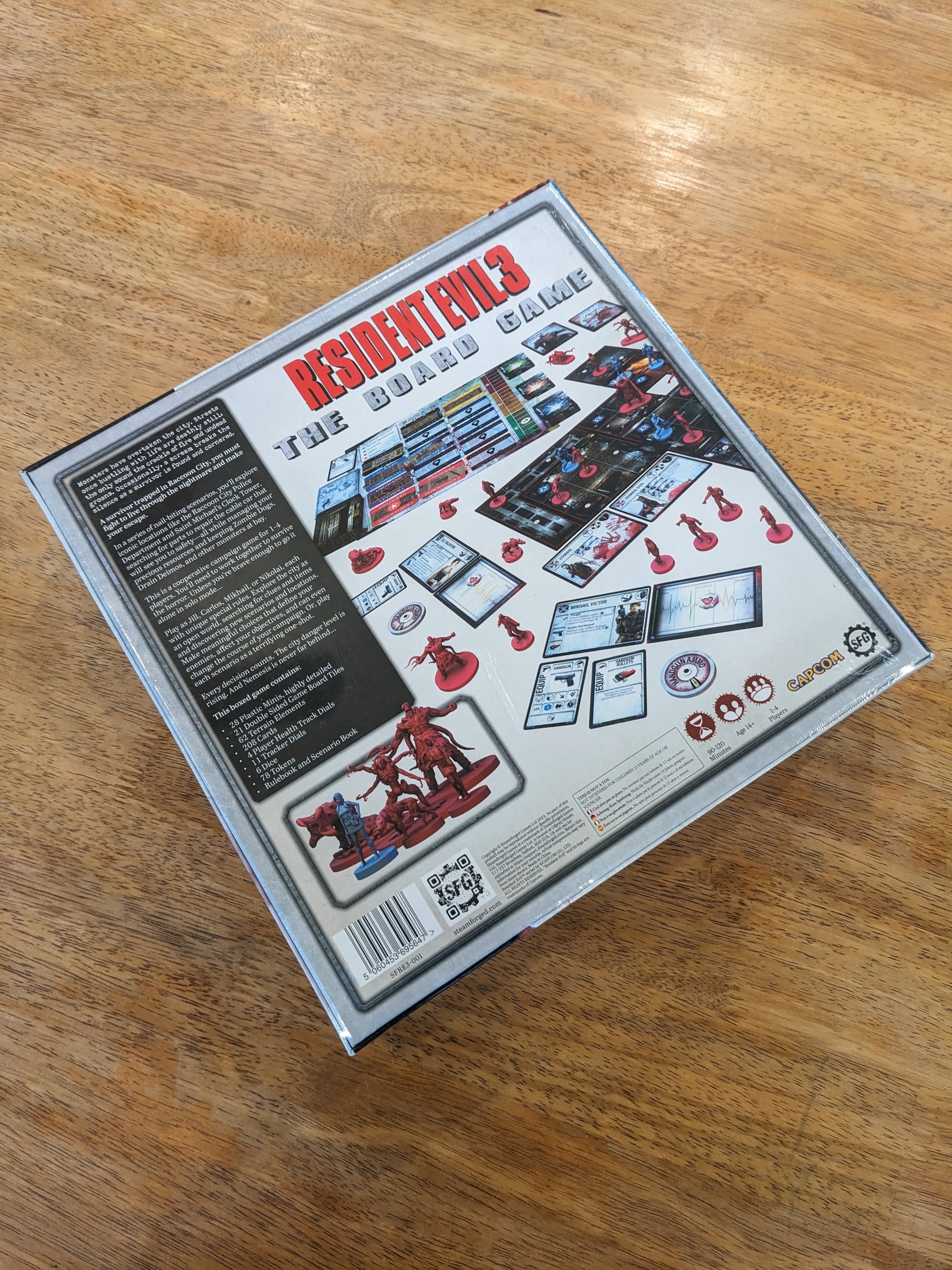 Resident Evil 3: The Board Game Back of Box