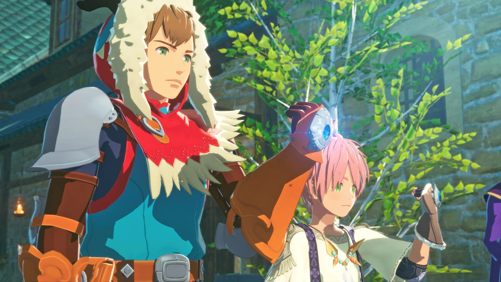 The protagonist and Thea in Monster Hunter Stories 3.