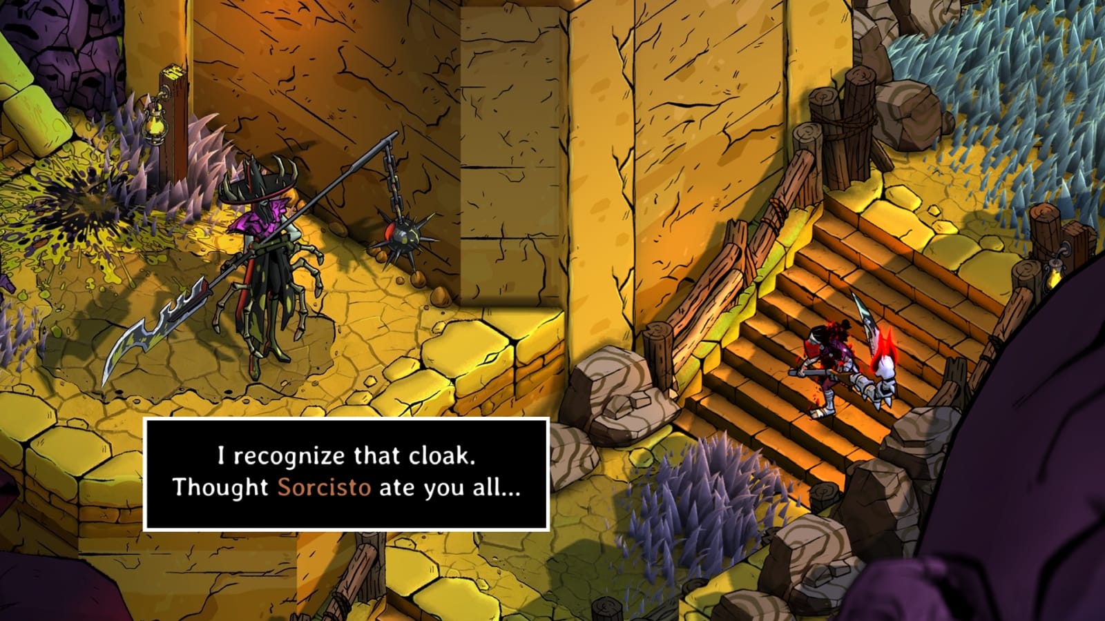 Dialogue in Blighted.