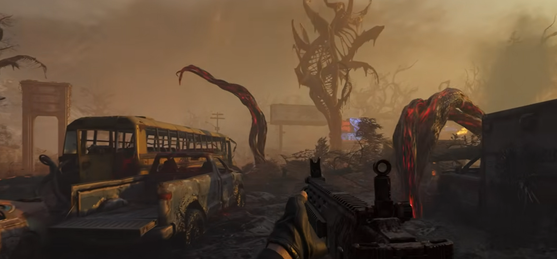 Nothing says "zombie apocalypse" like trees made out of meat