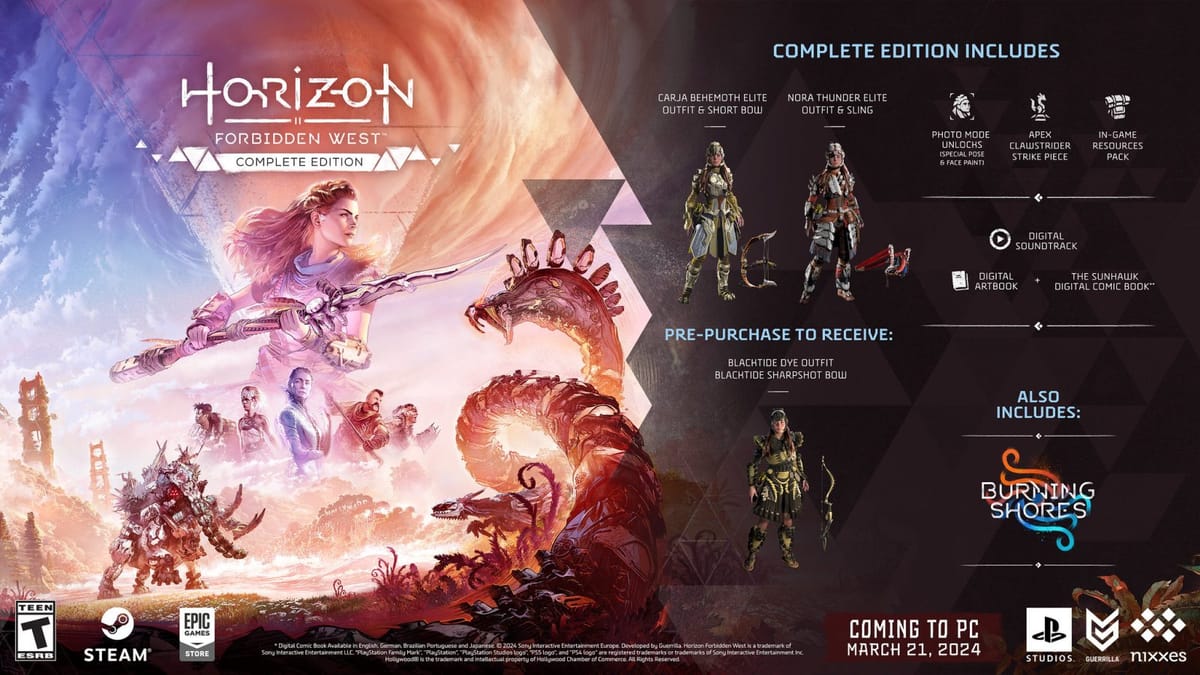 PC spec recommendations revealed for Horizon Forbidden West Complete Edition