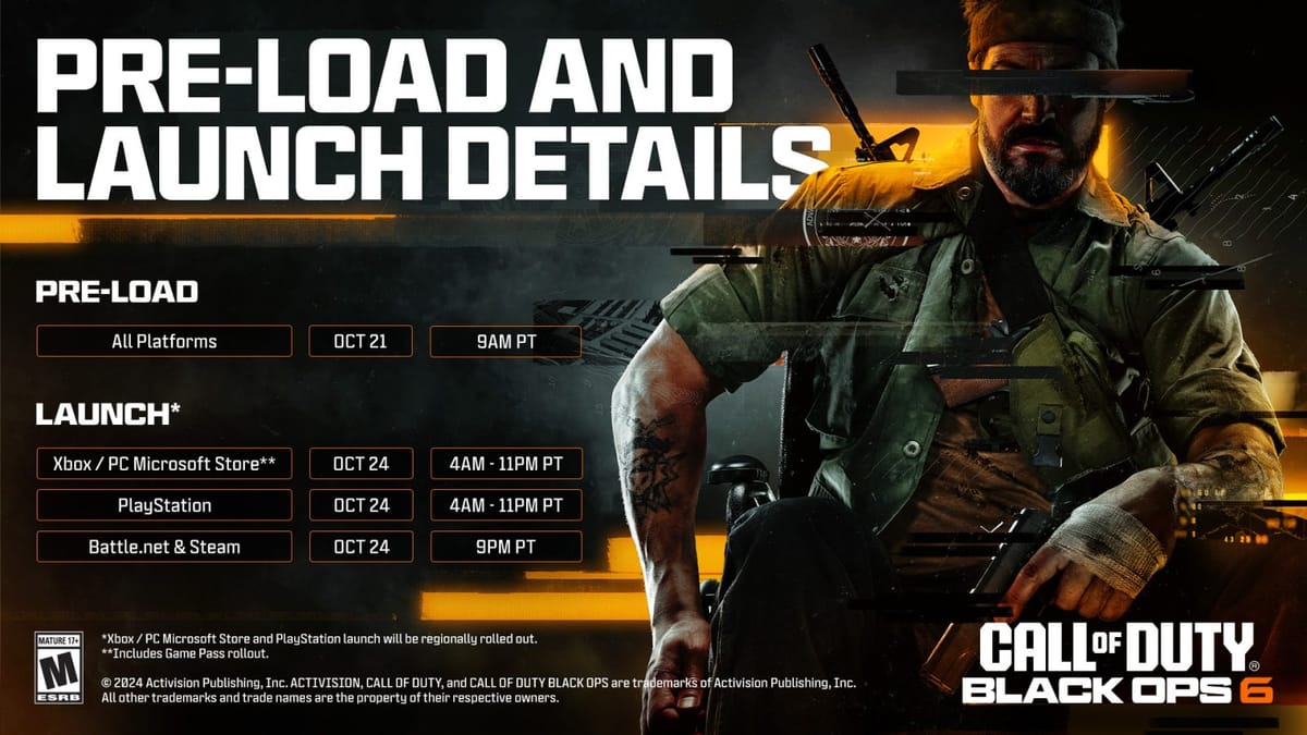 Call of Duty: Black Ops 6 — Preloads, launch times, and more