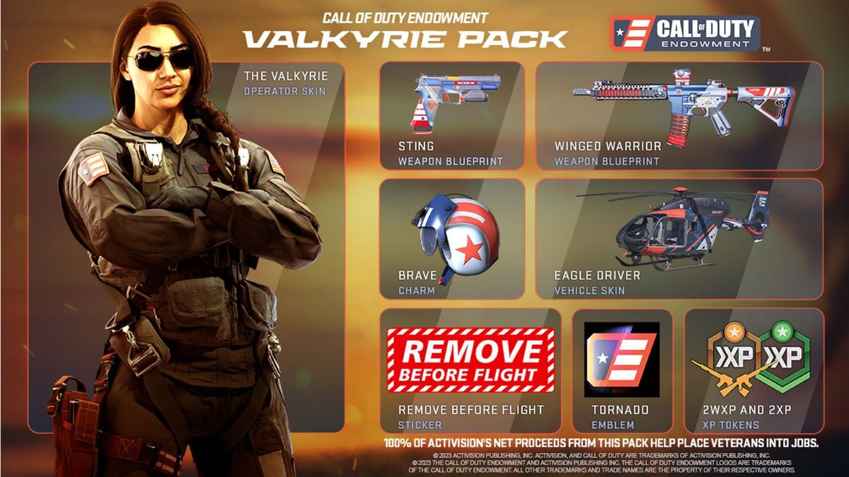 Call of Duty Endowment’s Valkyrie Pack is now available in Call of Duty: Modern Warfare II and Warzone 2.0