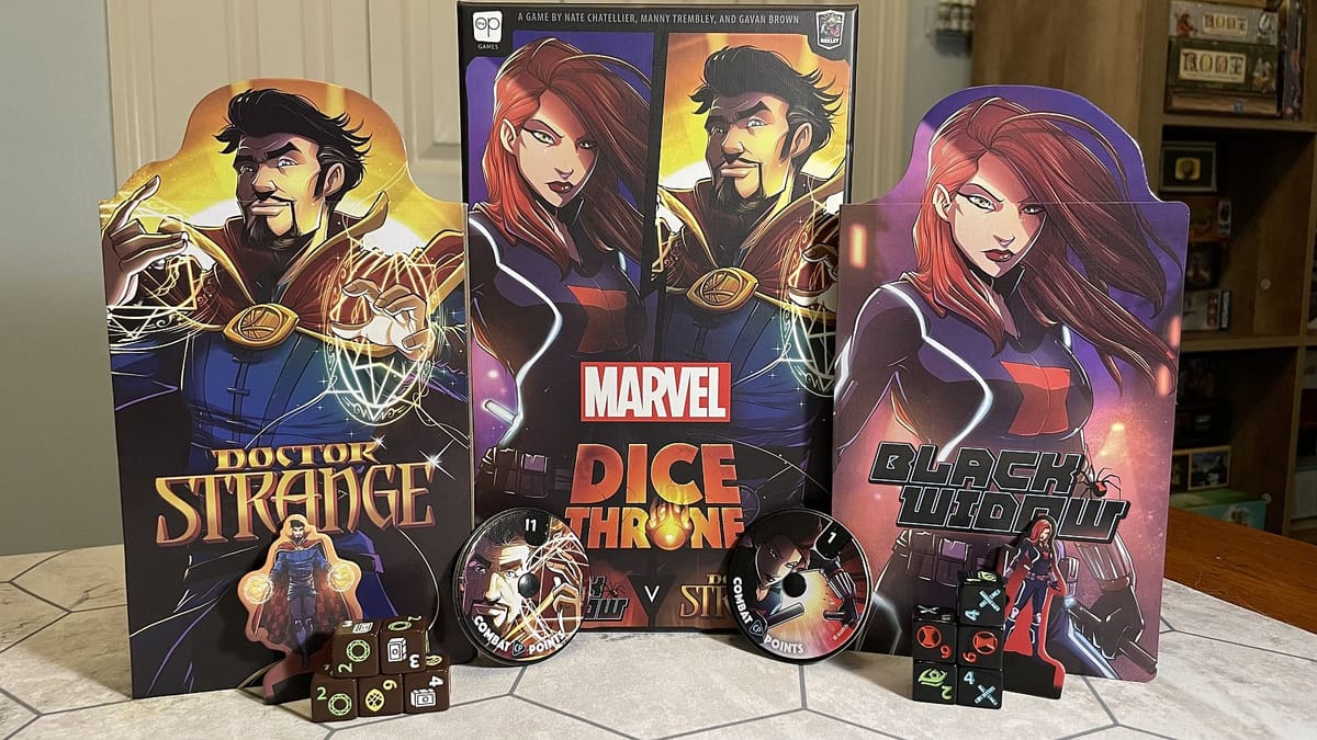 Marvel Dice Throne: Black Widow vs Doctor Strange expansion review ⏤ Spells and Spies