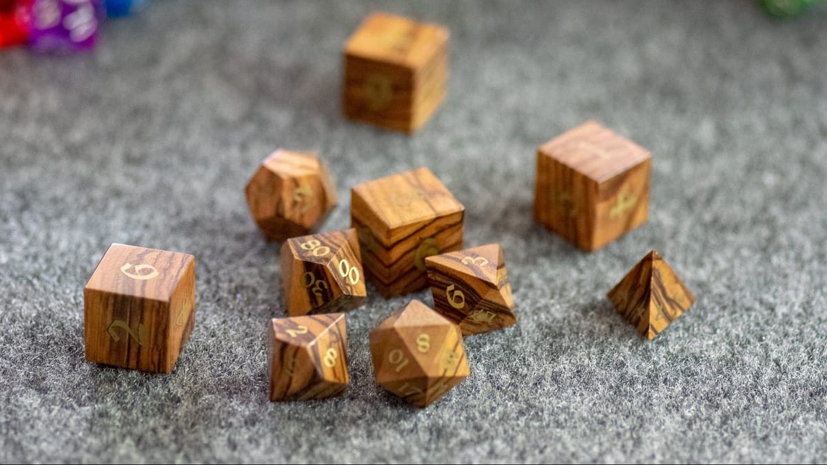 A roll to die for—Artisan Dice Bethlehem Olive Wood Archdruid dice review