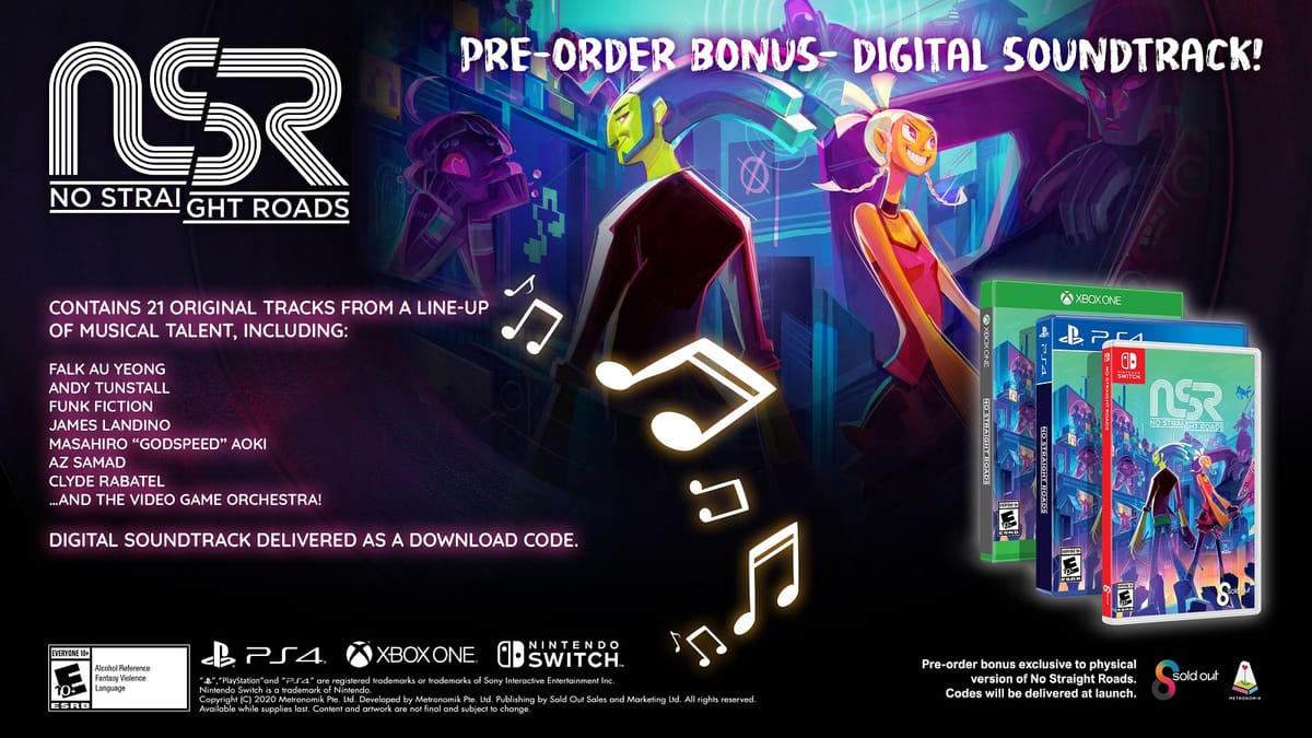 Are you ready to rock? Digital soundtrack pre-order bonus available for retail versions of No Straight Roads