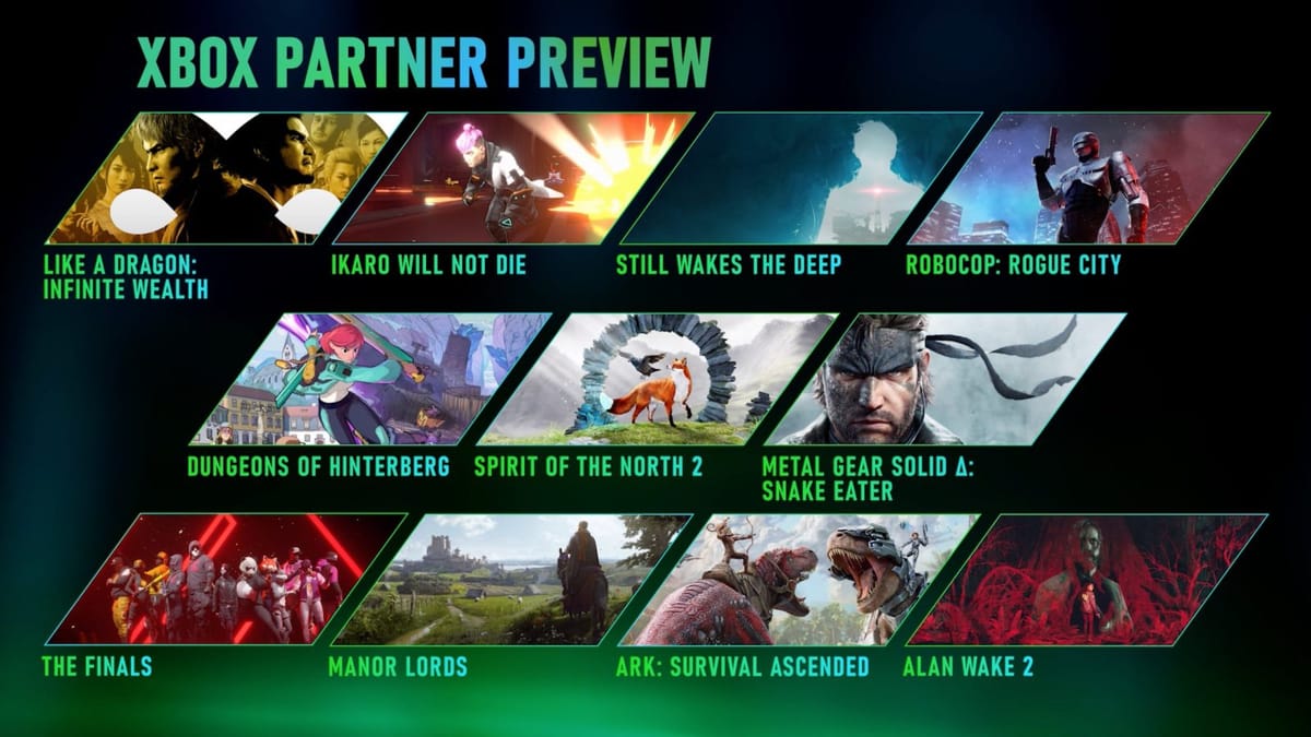 Xbox Partner Preview details new games like Metal Gear Solid Delta, Like a Dragon: Infinite Wealth, and more