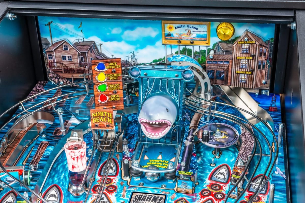 Stern Pinball has debuted a brand-new Jaws machine at CES 2024!