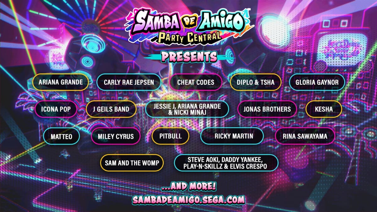 SEGA reveals the first batch of featured tracks for Samba de Amigo: Party Central