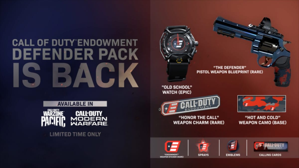 Get defending — The Call Of Duty Endowment brings back the Defender pack on the road to the next 100k jobs