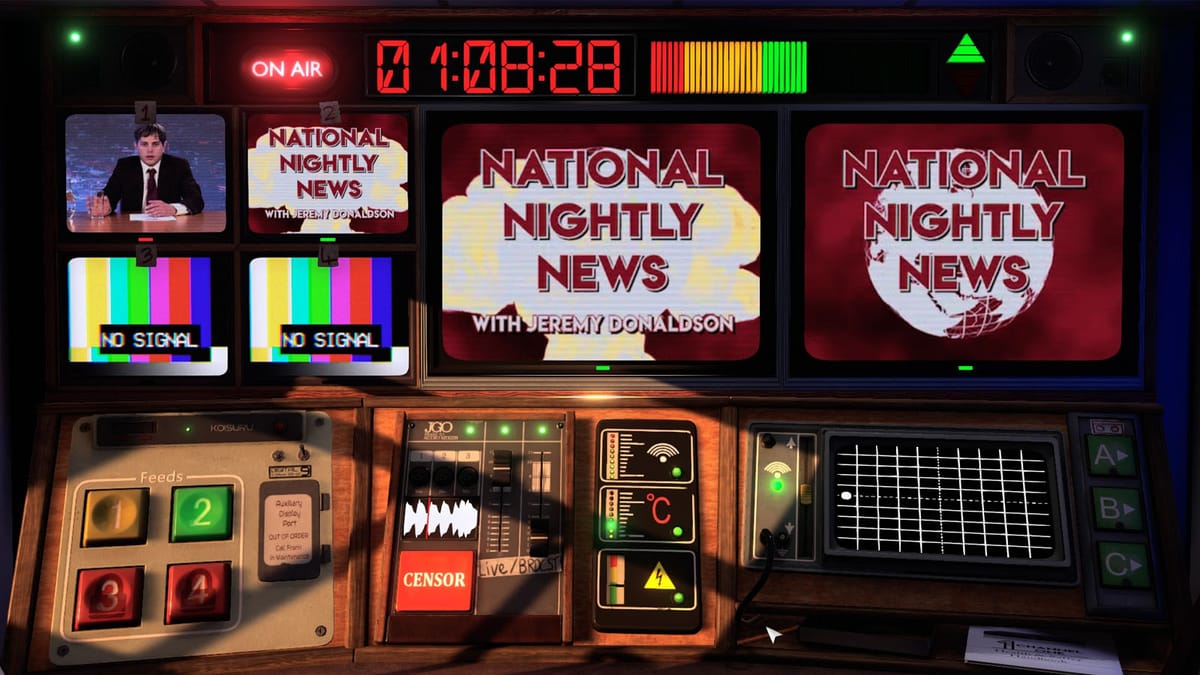 Take control of the nightly news in Not For Broadcast, coming to Early Access later this month