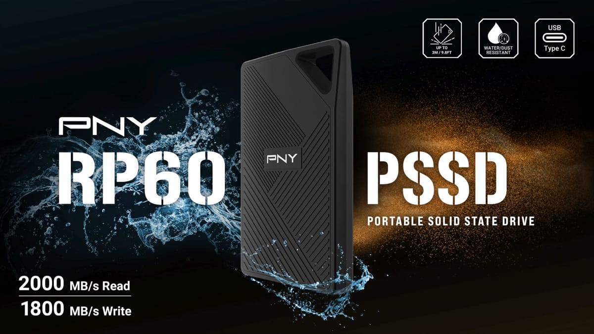 PNY makes a splash in the portable SSD market with the rugged RP60, available in April