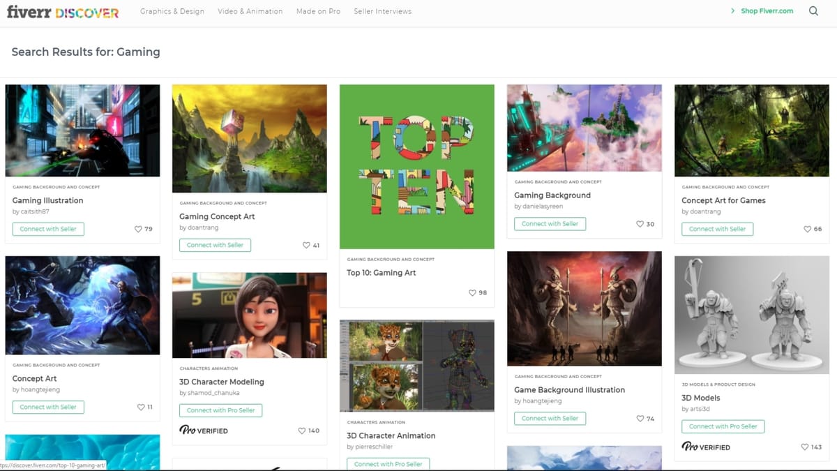 Fiverr embarks on gamer-focused and industry services