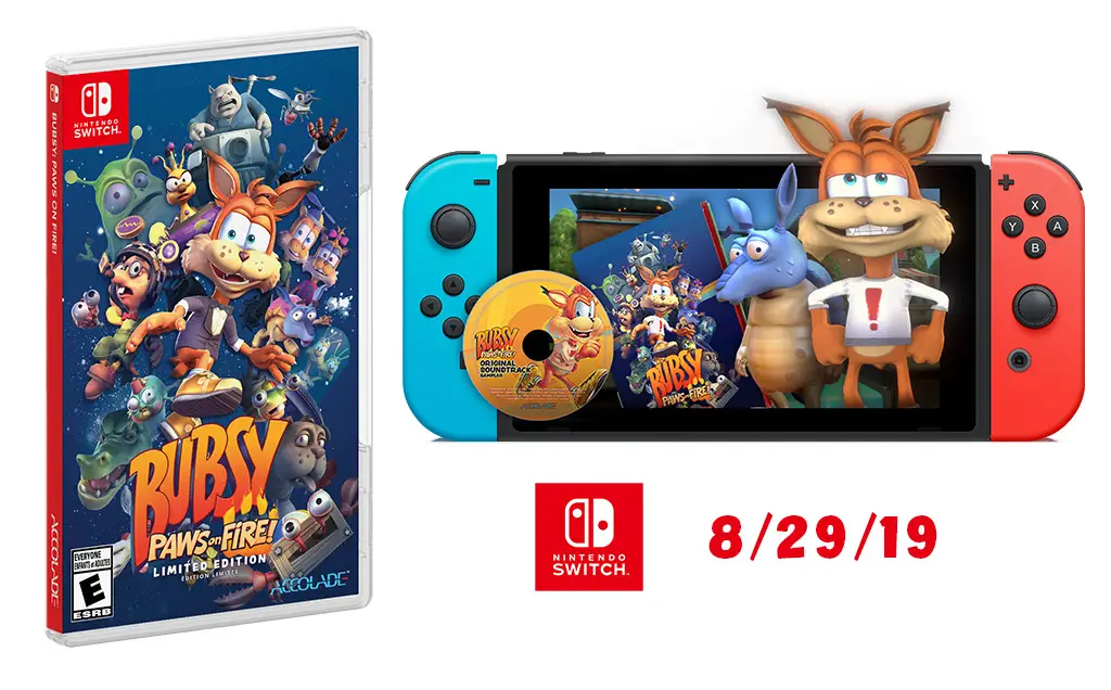 What are you looking at, Bub(sy)? Bubsy: Paws on Fire! Heads to the Switch this August