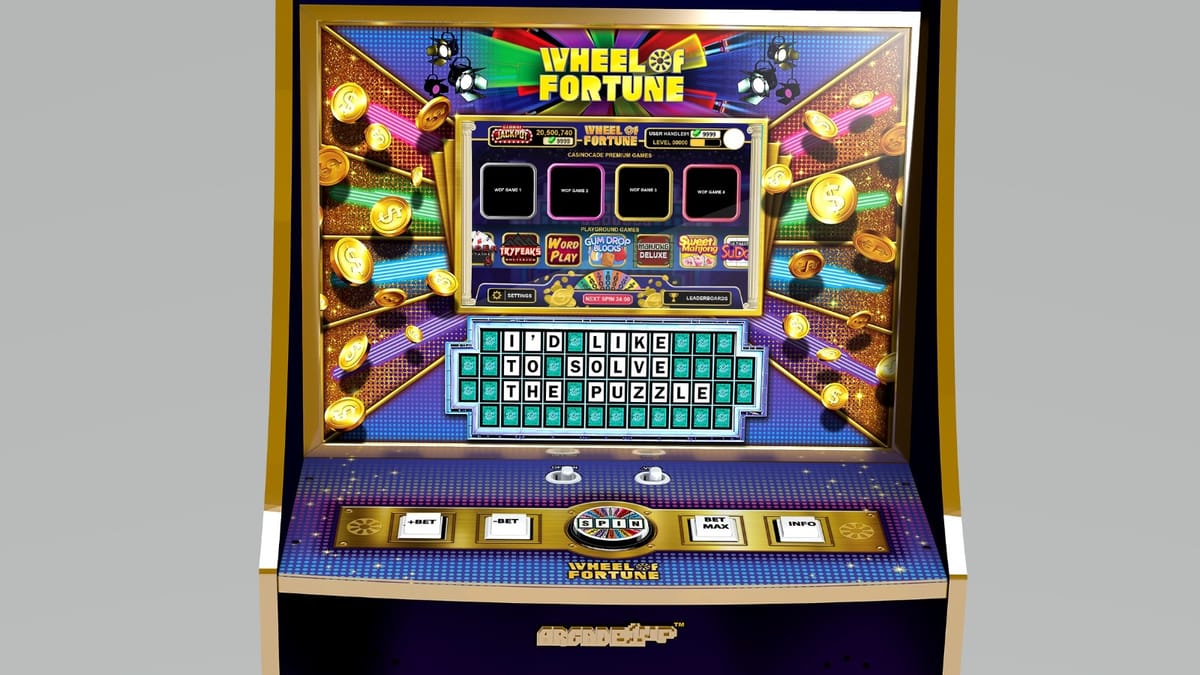 Arcade1Up announces their first at-home casino game, Wheel of Fortune, along with a portable Infinity game board & more