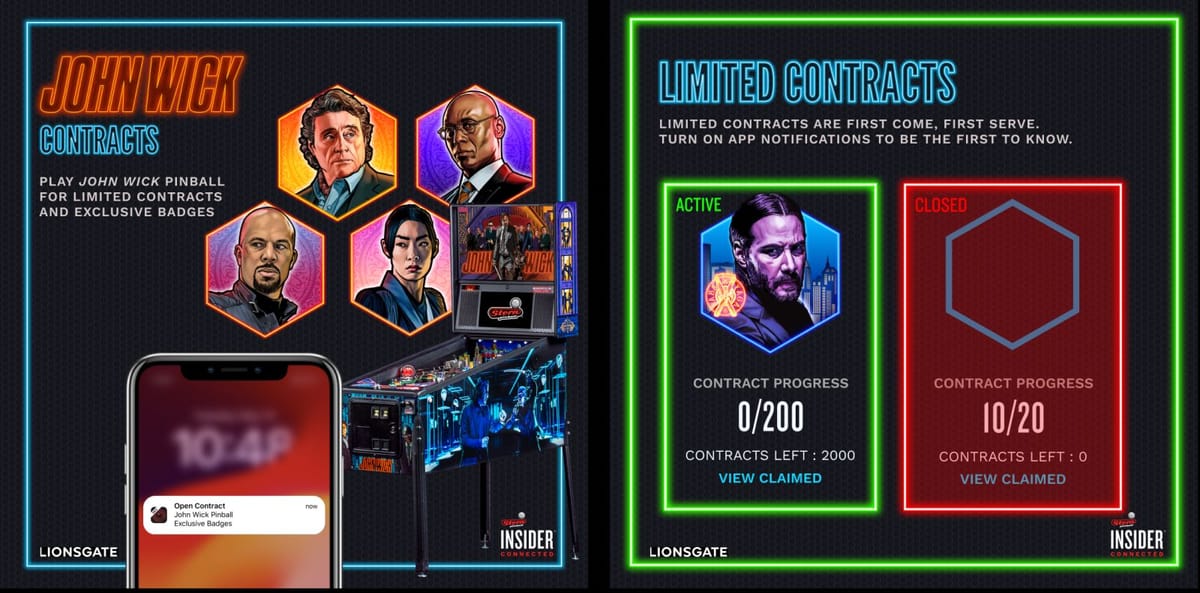 Stern Pinball launches an all-new Insider Connected feature for quests: John Wick Contracts!