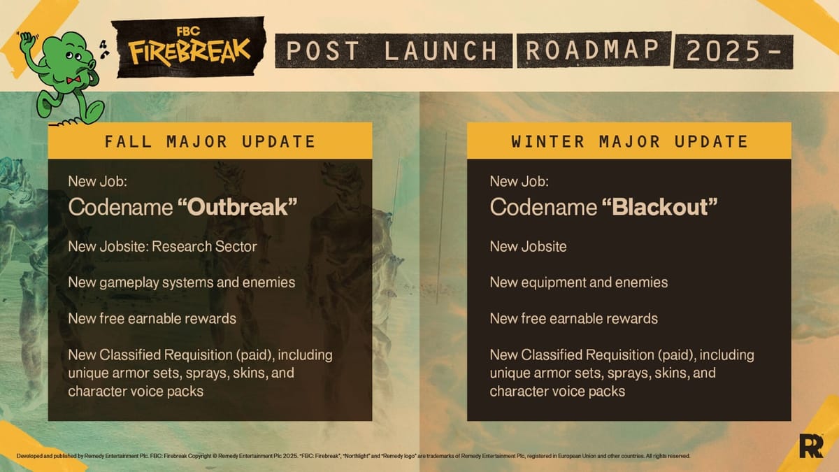 FBC: Firebreak reveals post-launch plans
