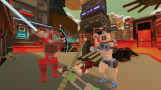 Clone Drone in the Hyperdome, an all-new VR robot voxel slice-em-up rougelike, announced for the Metaquest