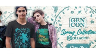 Rollacrit just released their Spring collection at Gen Con, features shirts, backpacks, flags, and more