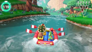 Survive the raging river together in Super Mario Party’s new co-op mode