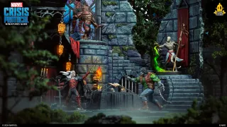 A photo of the monsters unleashed models on draculas tomb terrrain