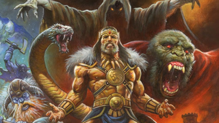 King Conan stands amongst the ghosts of his fast adventures on the cover of Conan the Barbarian #25 from Titan Comics