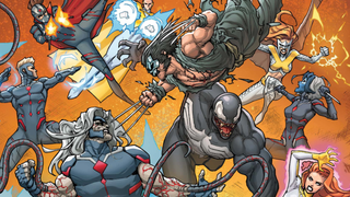 Mr. Sinister's team battles against Revelation's forces on the cover of Sinister's Six #2 from Marvel Comics