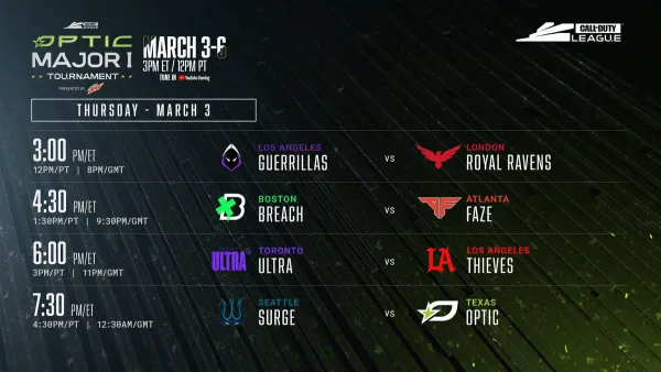 Call Of Duty League 2022 Major I/Day 1 preview — It’s Optic Texas’ house