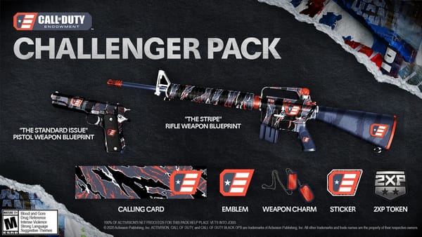 Help veterans and look cool while doing it with the Call of Duty Endowment Challenger Pack