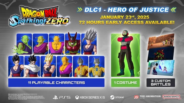 DRAGON BALL: Sparking! ZERO’s first DLC pack, “Hero of Justice”, is now available