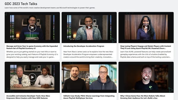 Xbox released 11 tech talk videos for GDC 2023, showcasing real-world scenarios