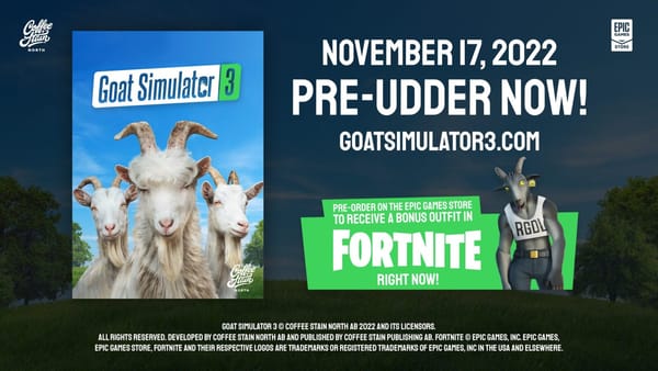 Pre-order Goat Simulator 3 and unlock a bonus goat outfit in Fortnite