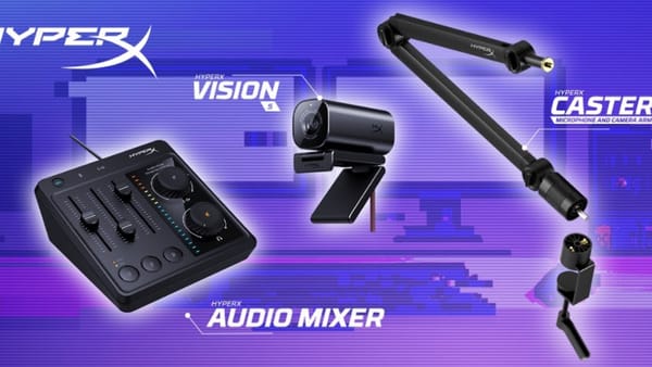 HyperX unveils webcam, audio mixer, and toolless spring-loaded microphone/camera arm