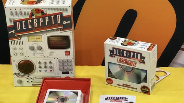 Upgrading tech in Decrypto with the Laser Drive expansion — Gen Con 2019 Preview